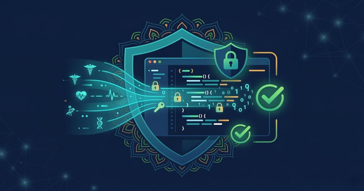 What DPDPA Means for Indian Healthcare Developers — code compliance, data protection, and encryption visualization